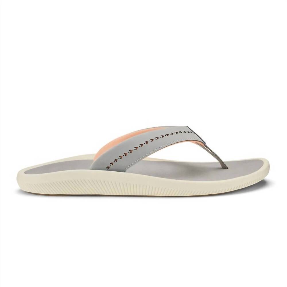 NEW OLUKAI women's ulele flip flops in ash/ash